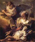 Giovanni Battista Tiepolo Hagar and Ismael in the Widerness painting